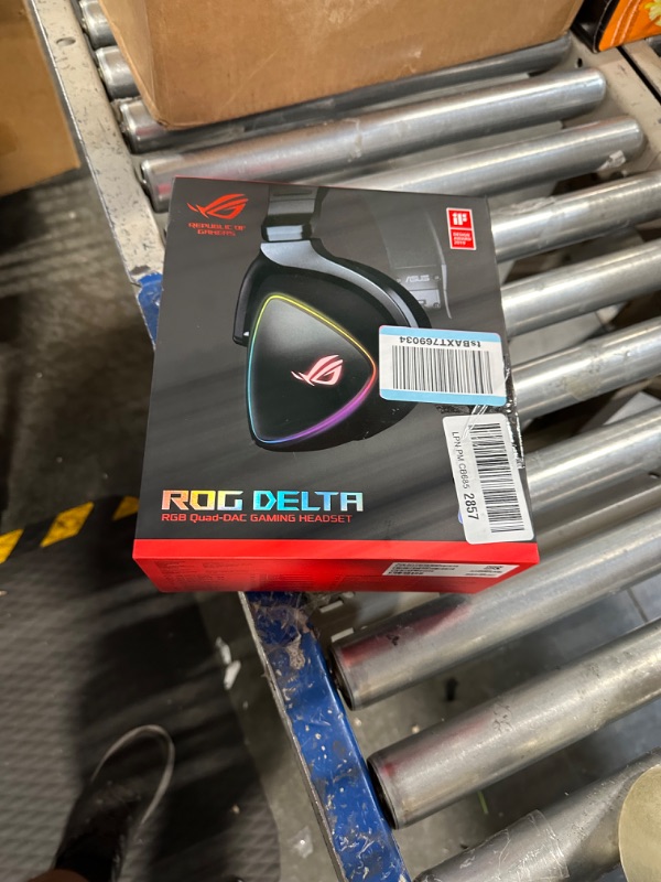 Photo 2 of ASUS Gaming Headset ROG DELTA | Headset with Mic and Hi-Res ESS Quad-DAC | Compatible Gaming Headphones for PC, Mac, PS4, Xbox One | Aura Sync RGB Lighting,Black Delta S Black