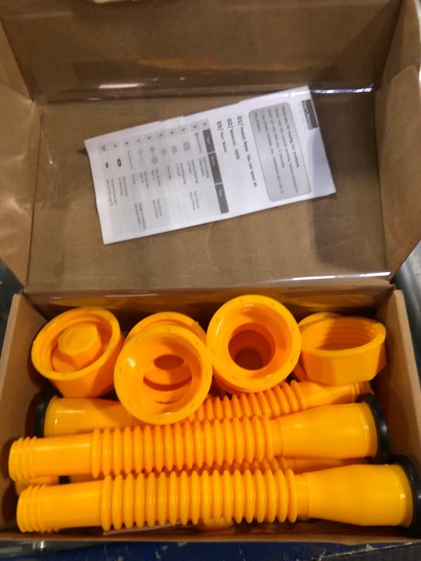 Photo 3 of Gas Can Spout Replacement. Gas Can nozzles old style 3 Kit. Total length of spout is 8.1 inches. More convenient to use. High Compatibility. The Spout is formed in one piece and will not break Hose Length 8.1 in-7