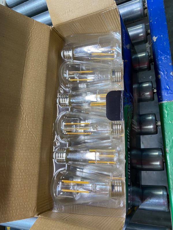 Photo 3 of 12 Pack Vintage 8W ST58 LED Edison Light Bulbs 60W Equivalent, 800Lumens, 2700K Warm White, Dimmable, E26 Base LED Filament Bulbs, CRI80+, Antique Glass Style for Home, Bedroom, Office, Farmhouse
