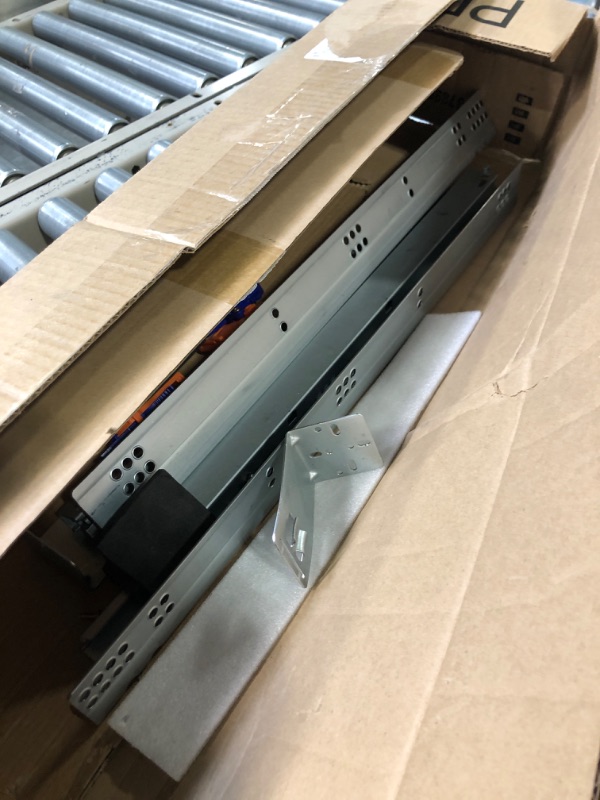 Photo 1 of 21 Inch Bottom Mount Soft Close Drawer Slides Full Extension Concealed Rails Track 100 lb Load Capacity 1 Pair