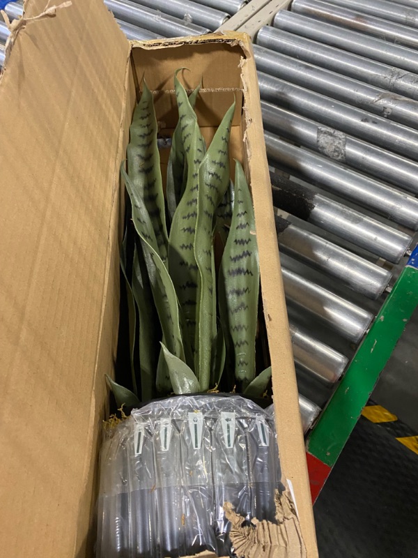 Photo 1 of 26" Artificial Sansevieria Plant Faux Snake Plant in Pot for Home Décor Office Decoration