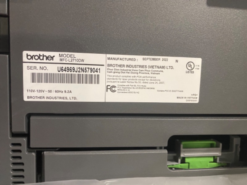 Photo 1 of Brother Monochrome Laser Printer, Compact All-In One Printer, Multifunction Printer, MFCL2710DW, Wireless Networking and Duplex Printing, Amazon Dash Replenishment Ready New Model: MFCL2710DW