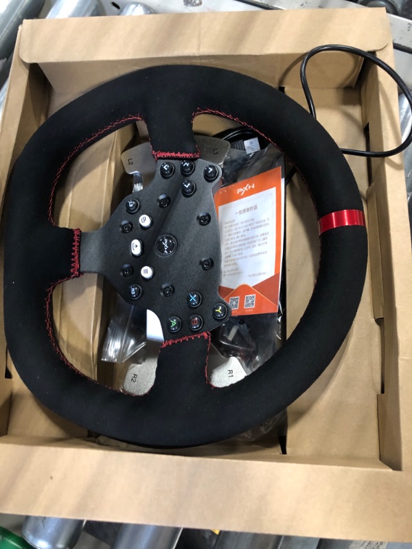 Photo 3 of **BAD CONNECTION ON THE BACK OF THE WHEEL**Force Feedback PC Racing Wheel, 270/900 Degree PXN V10 Driving Gaming Steering Wheel with 3 Pedals and 6+1 Shifter for Windows PC, PS4, Xbox One, Xbox Series X/S