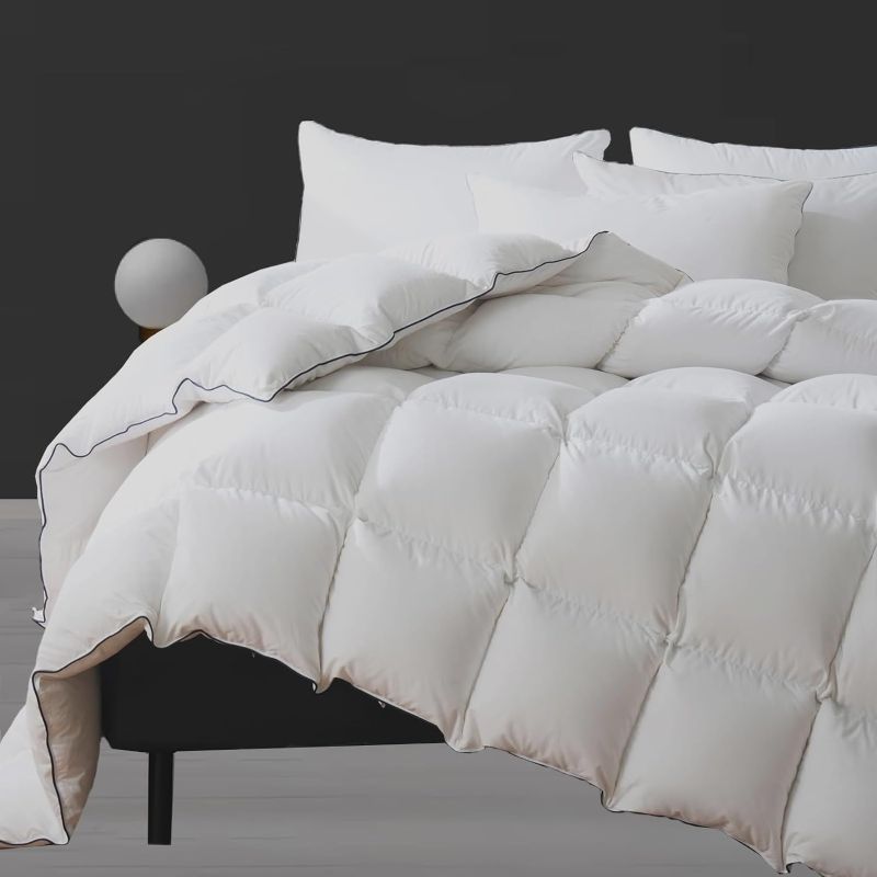 Photo 1 of  Queen Comforter Duvet Insert - Quilted White, All Season Down Alternative Queen Size Bedding Comforter with Corner Tabs