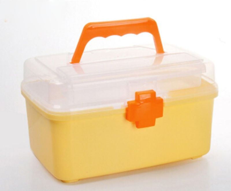 Photo 1 of "SIMILAR ITEM"  Household Plastic Dual Layer Health Medicine Chest Small (Yellow)