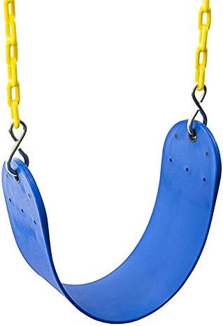 Photo 1 of Deluxe High Back Full Bucket Toddler Swing with Exclusive Chain & Triangle Dip Pinch Protection and Carabiners for Easy Install - Blue - Squirrel Products