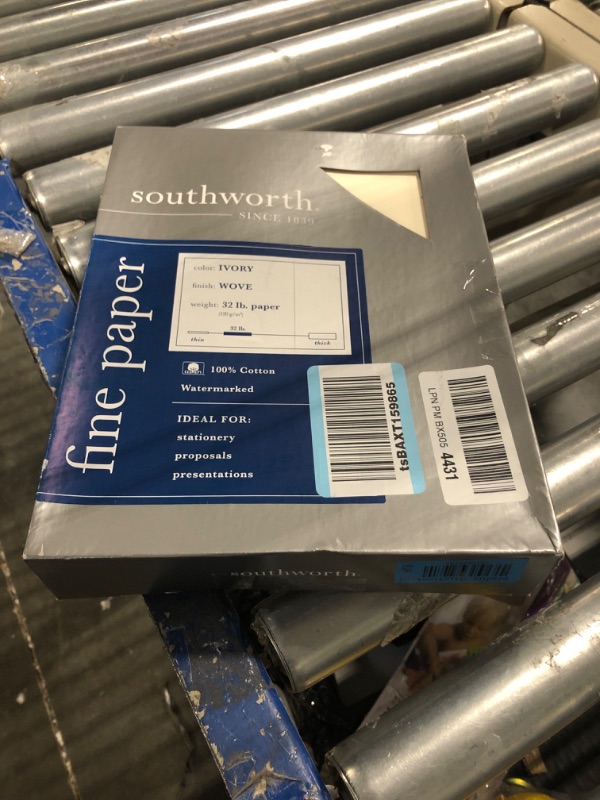 Photo 3 of Southworth® 100% Cotton Business Paper, 8 1/2" x 11", 32 Lb, Ivory, Box Of 250 Ivory Paper