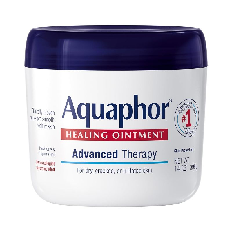 Photo 1 of Aquaphor Healing Ointment Advanced Therapy Skin Protectant, Body Moisturizer for Dry Skin, Minor Cuts and Burns, Dry Cuticles, Cracked Heels, Hands and Lips, 14 Oz Jar