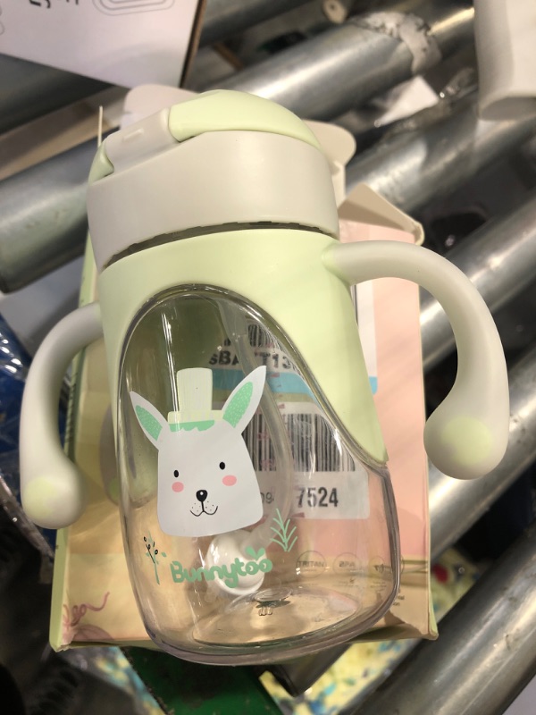 Photo 1 of Bunnytoo Baby Sippy Cup with Weighted Straw - Ideal for 1+ Year Old and Transitioning Infants 6-12 Months - Spill-Proof and Easy to Hold with Handle - 8oz (Green) Green?Handle