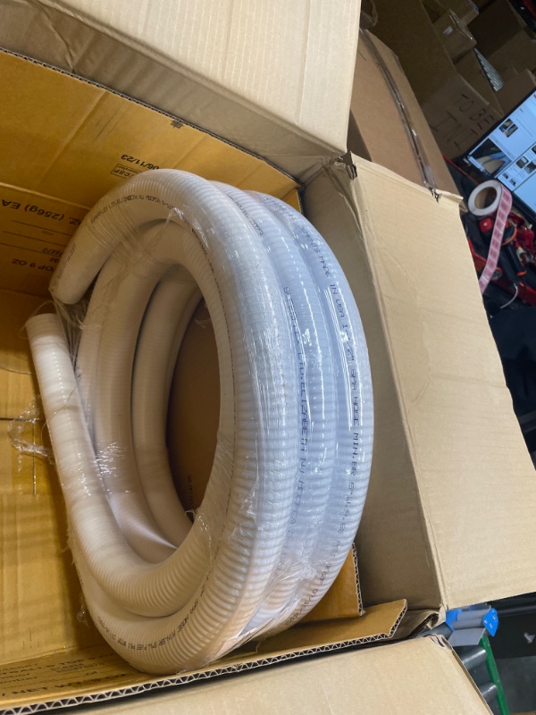 Photo 2 of 1.5" Inch Diameter x 100 Feet Length Flexible PVC Hose | Flexible Pipe White Schedule 40 PVC | Perfect for Plumbing Filtration Systems