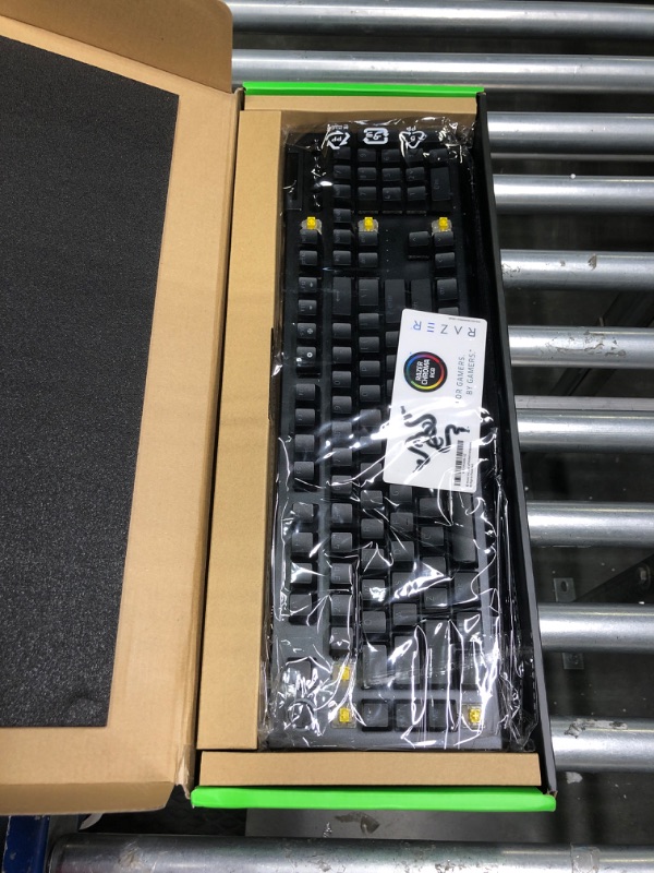 Photo 2 of ***POWER ADAPTER MISSING//NON FUNCTIONAL//SOLD AS PARTS ONLY***    
Razer BlackWidow V4 Mechanical Gaming Keyboard: Yellow Switches Linear & Silent - Chroma RGB - 6 Dedicated Macro Keys - Magnetic Wrist Rest - Doubleshot ABS Keycaps - Multi-Function Rolle