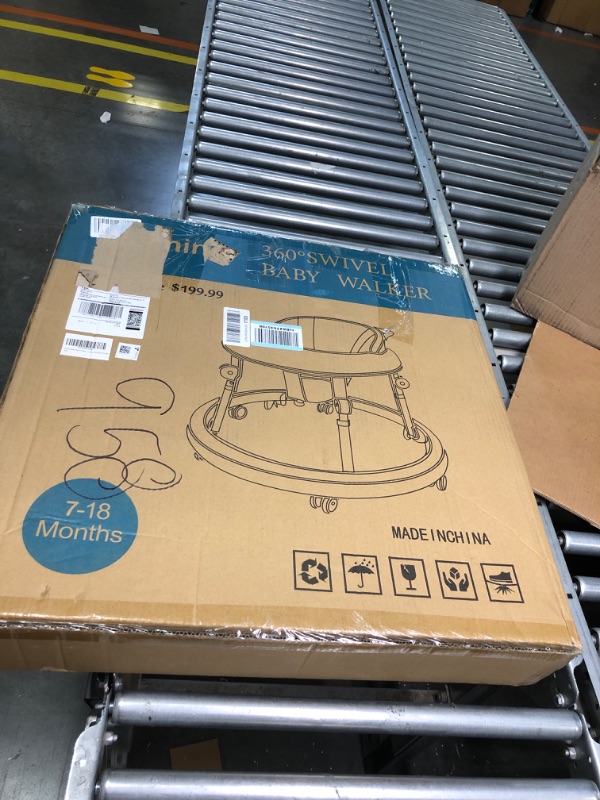 Photo 1 of Baby Walker Foldable with 9 Adjustable Heights, Baby Walkers and Activity Center for Boys Girls Babies 7-18 Months, Baby Walker with Wheels Portable