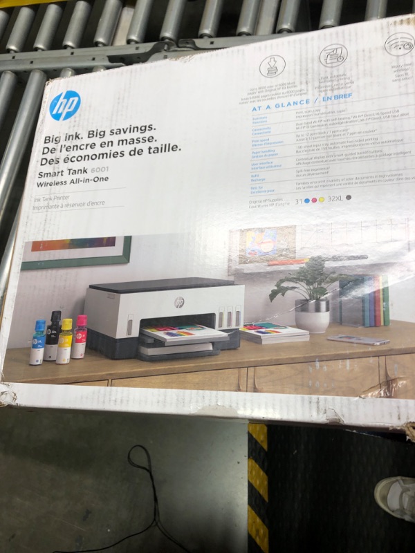 Photo 3 of HP Smart -Tank 6001 Wireless All-in-One Cartridge-free Ink Printer, up to 2 years of ink included, mobile print, scan, copy (2H0B9A)