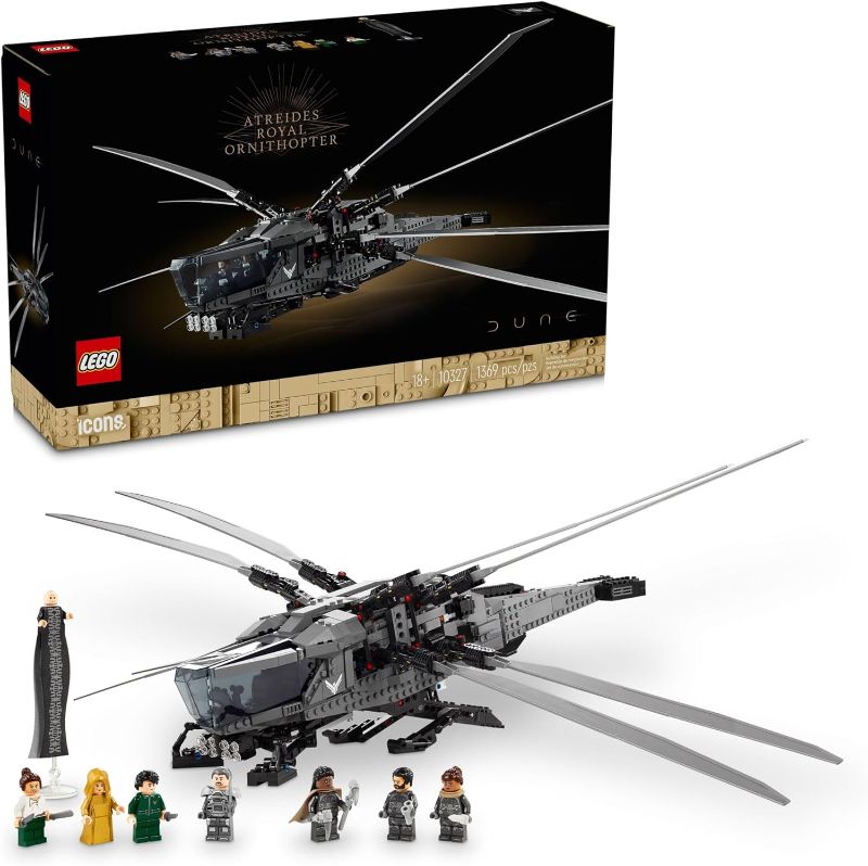 Photo 1 of LEGO Icons Dune Atreides Royal Ornithopter 10327, Collectible Dune Inspired Model for Build and Display, Adult Gift Idea for Sci-Fi Movie Fans, 8 Dune Minifigures

