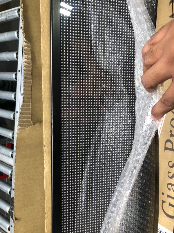 Photo 1 of LED Scrolling Signs P5 40x8 Inch Wifi Programmable, Customizable Name/Text Neon Lights Indoor Outdoor, Wall Display Message Board for Business, Vending Truck Car Advertising Science Fair 192x32 Dots RGB High Brightness ***minor damage to back side of led