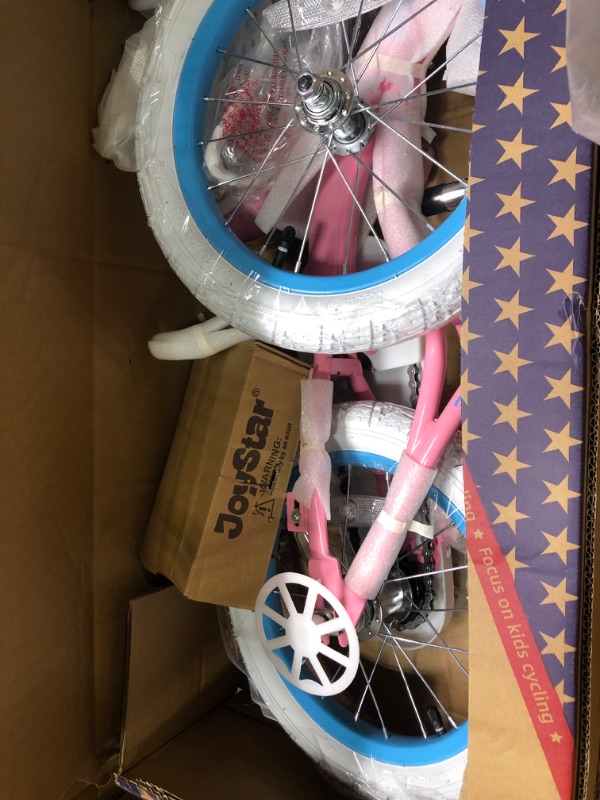 Photo 3 of JOYSTAR Fairy Girls Bike for Toddlers and Kids Ages 2-9 Year Old, 12-18-Inch Wheels, Training Wheels Included, Toddler Girl Bike Pink 14 Inch with Training Wheels