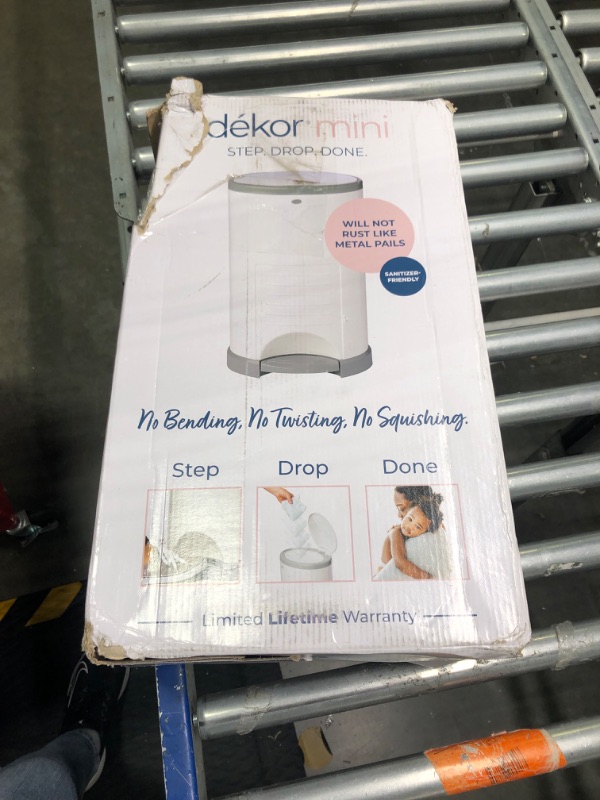 Photo 3 of Dekor Mini Hands-Free Diaper Pail | White | Easiest to Use | Just Step – Drop – Done | Doesn’t Absorb Odors | 20 Second Bag Change | Most Economical Refill System