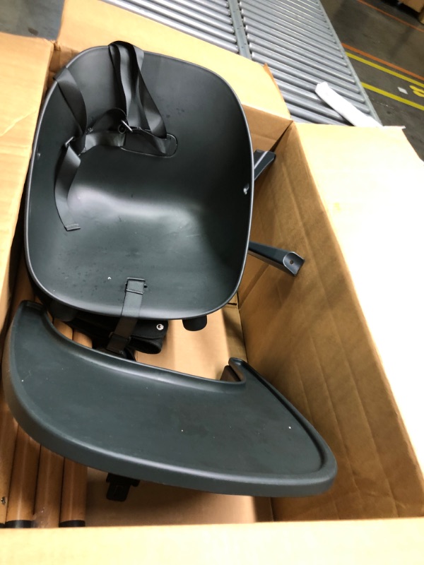 Photo 1 of Childhome Evolu One.80° High Chair, 2 in 1 Baby High Chair with 180° Swivel, Portable High Chair, Adjustable Height Baby High Chair, Sleek Modern High Chair with Beechwood Legs, Anthracite Grey