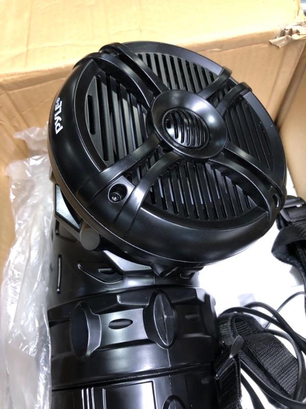 Photo 3 of Pyle Marine ATV Powered Speakers - 4.0 Wireless Bluetooth, 800 Watt, Color Changing LED Lights, IP44 Waterproof, 6.5“ Dual Audio Sound System for UTV, Golf Carts, Jetski and Snowmobile - PLATV65BT.5 6.5 Inch