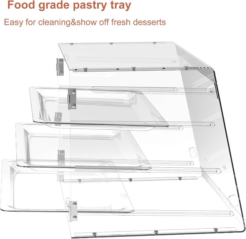 Photo 1 of 3 Tray Clear Display Case,Bakery Display Case,Pastry Display Case,Commercial Countertop Bakery Display Case,Acrylic Display Case