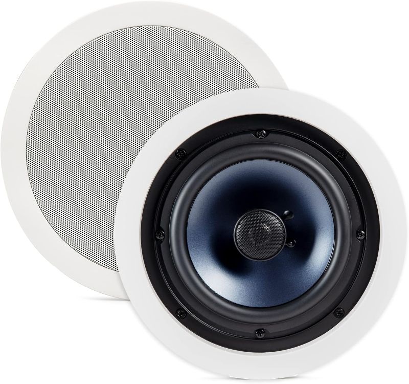 Photo 1 of Polk Audio RC60i 2-way Premium In-Ceiling 6.5" Round-Speakers (Pair), Perfect -for Damp-and Humid Indoor/Outdoor Placement, (White, Paintable Grill)
