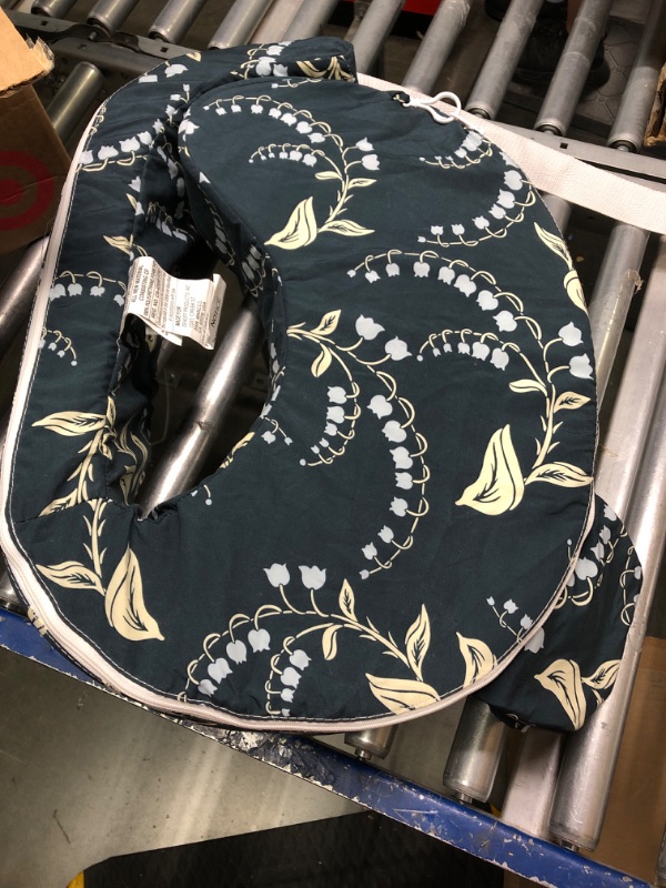 Photo 1 of My Brest Friend Original Nursing Pillow for Breastfeeding, Nursing and Posture Support with Pocket and Removable Slipcover, Navy Bluebells