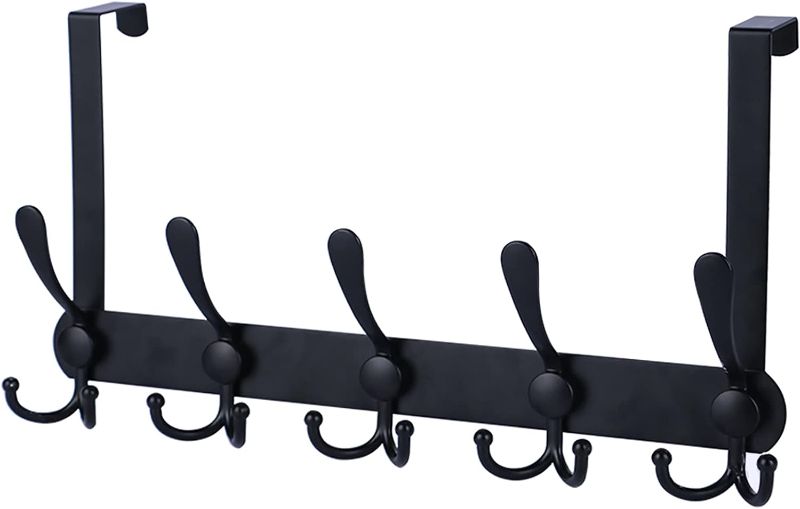 Photo 1 of Encozy Over The Door Hooks,Coat Rack for Hanging Clothes Hat Towel (Heavy Duty Black 1pcs) …
