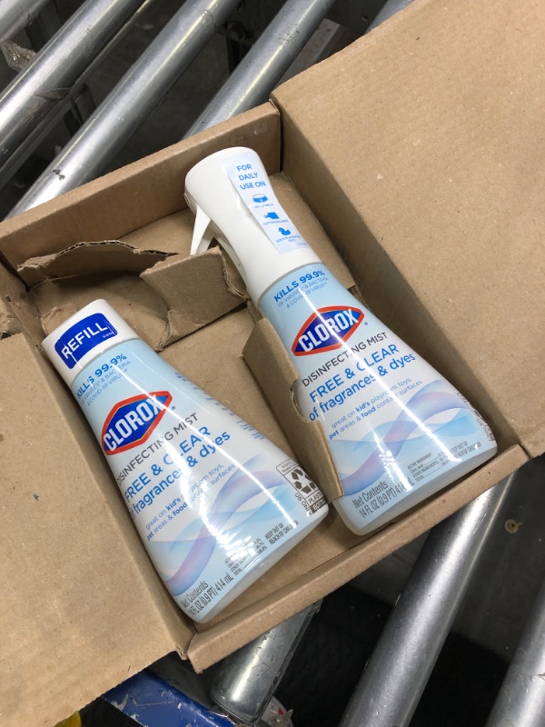 Photo 1 of Clorox Free & Clear Disinfecting Mist, Household Essentials, 8Spray bottle empty-refill bottle full*