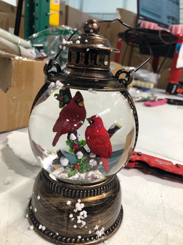 Photo 1 of ***photo similar to the original** Christmas Cardinal Snow Globe 10.4In High, Cardinal Musical Snow Lantern Globe Lights with 6 Hour Timer and Batteries Powered,Retro Style Holiday Glitter Globe for Xmas Home Decoration and Santa Gifts Y-hn