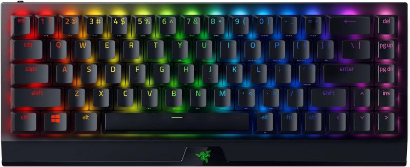 Photo 1 of Razer BlackWidow V3 Mini HyperSpeed 65% Wireless Mechanical Gaming Keyboard: HyperSpeed Wireless Technology - Green Mechanical Switches- Tactile & Clicky - Doubleshot ABS keycaps - 200Hrs Battery Life
