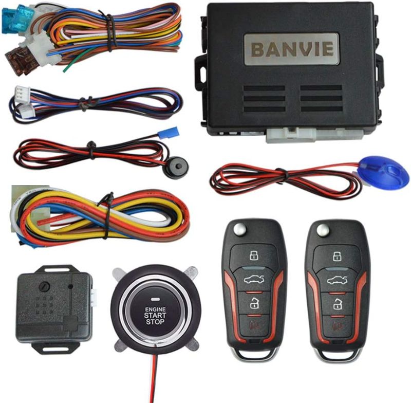 Photo 1 of BANVIE ? Car Keyless Entry Security Alarm System + ? Remote Engine Starter + ? Push to Start Stop Iginition Kit Button
