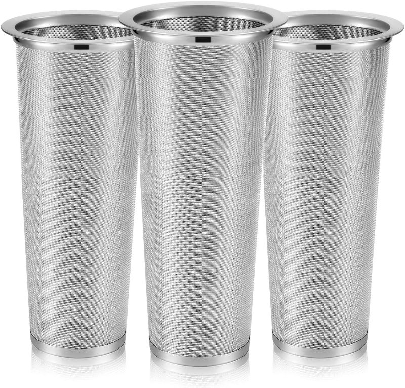 Photo 1 of 3 Pcs Cold Brew Coffee Filter 2 Quart Stainless Steel Filter Coffee Tea Infuser Coffee Strainer Mason Canning Jar Mesh Coffee Filter for Wide Mouth Mason Canning Jar, Iced Tea Maker (3.15 x 5.91 Inch)