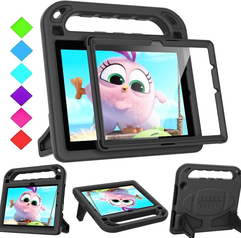 Photo 1 of Fire HD 10 & Fire HD 10 Plus Tablet Case for Kids (13th/11th Generation, 2023/2021 Release), DJ&RPPQ Lightweight Shockproof Case Built-in Screen Protector with Handle Stand, Not fit iPad Samsung- Black