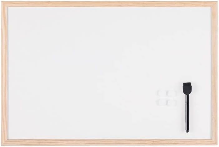 Photo 1 of Mastervision Magnetic Dry Erase White Board, 18" x 24", Pine Wood Frame 