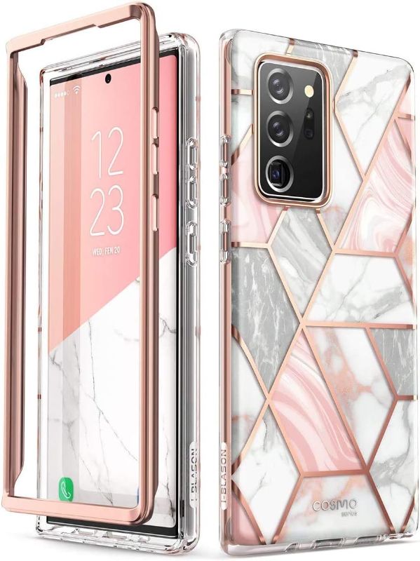 Photo 1 of i-Blason Cosmo Series Case Designed for Galaxy Note 20 Ultra 5G (2020 Release), Protective Bumper Marble Design Without Built-in Screen Protector (Marble)
