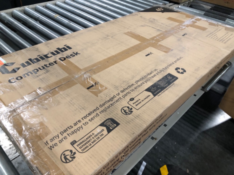 Photo 1 of CubiCubi Computer Desk, 40 inch Home Office Desk, Modern Simple Style PC Table for Home, Office, Study, Writing, Brown 40 inch Brown