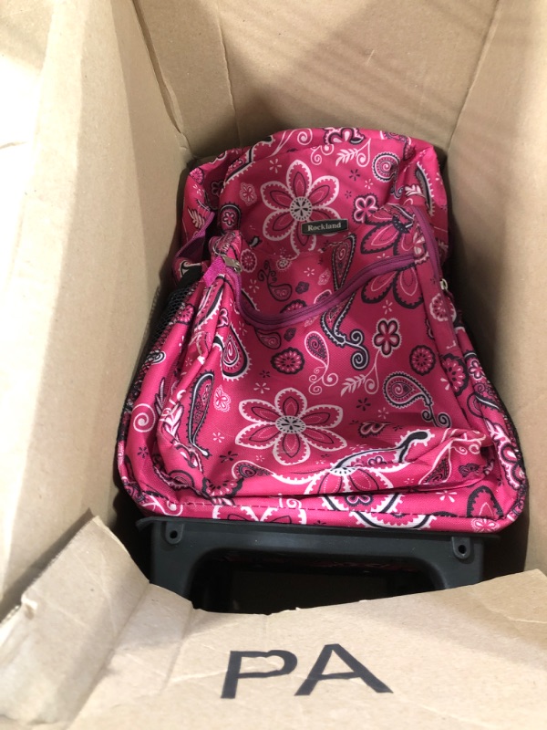 Photo 3 of ***USED//TEAR AT BOTTOM*** 
Rockland Double Handle Rolling Backpack, Bandana, 17-Inch