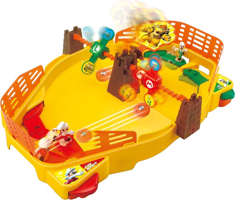 Photo 1 of EPOCH Super Mario Fireball Stadium - 2-Player Tabletop Action Game for Ages 5+ - Includes Bowser’s Tower, Double-Sided Targets, and Mario & Luigi Collectible Action Figures