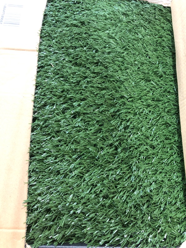 Photo 3 of Artificial Grass Puppy Pee Pad for Dogs and Small Pets - 20x25 Reusable 3-Layer Training Potty Pad with Tray - Dog Housebreaking Supplies by PETMAKER
