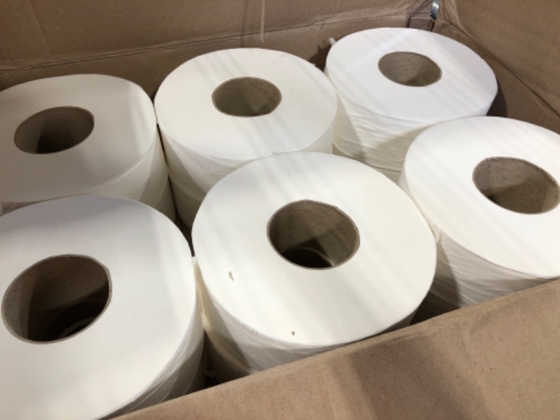 Photo 3 of AmazonCommercial 2-Ply White 9" Jumbo Roll Toilet Paper/Bath Tissue|Bulk for Business|Septic Safe|Compatible with Universal Dispensers|FSC Certified|1000 Feet per Roll (12 Rolls)