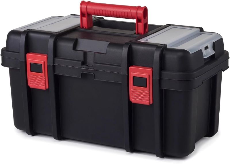 Photo 1 of 19-inch Toolbox, Plastic Tool and Hardware Storage, Black
