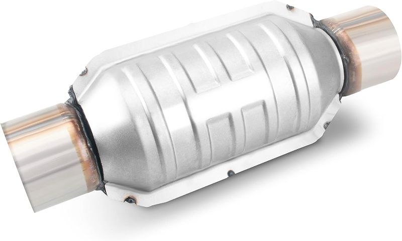 Photo 1 of Catalytic Converter Universal 2 Inch Inlet/Outlet Cat Converter with O2 Port and Heat Shield (EPA Compliant)