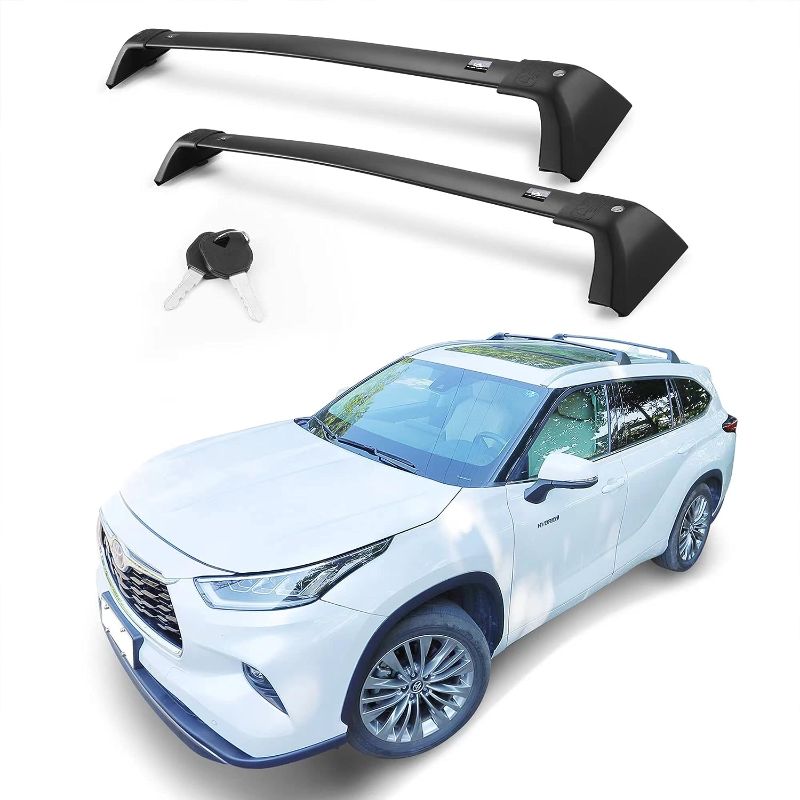 Photo 1 of Heavy Duty Roof Rack Crossbar Replacement for Toyota Highlander 2020-2024 XLE Limited Platinum,Anti Theft Mechanism Lock with Max 260 lbs Loading Weight Crossbar