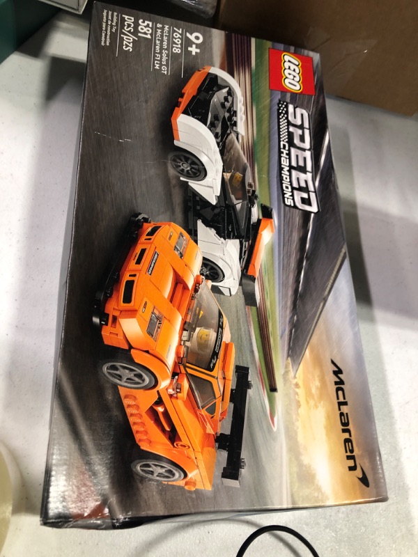 Photo 1 of LEGO Speed Champions McLaren Solus GT & McLaren F1 LM 76918, 2 Iconic Race Car Toys, Hypercar Model Building Kit, Collectible 2023 Set