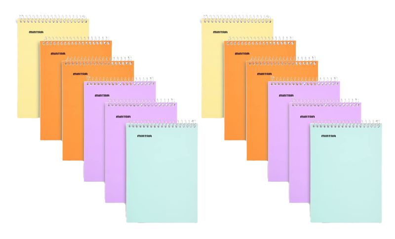 Photo 1 of 2 pack - Mintra Office Small Spiral Notebooks (3x5 Top Spiral 12pk, Pastel) 3x5 Top Spiral 12pk Pastel