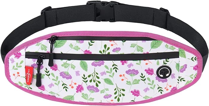 Photo 1 of 2 pack - TOJNMAKE Fanny Pack Running Belt for Women Men Small Waist Bag with Quick Dry Towel- Ideal for Festival, Traveling, Hiking, Walking, Workout, Fashion Waist Packs (Purple Flower)
