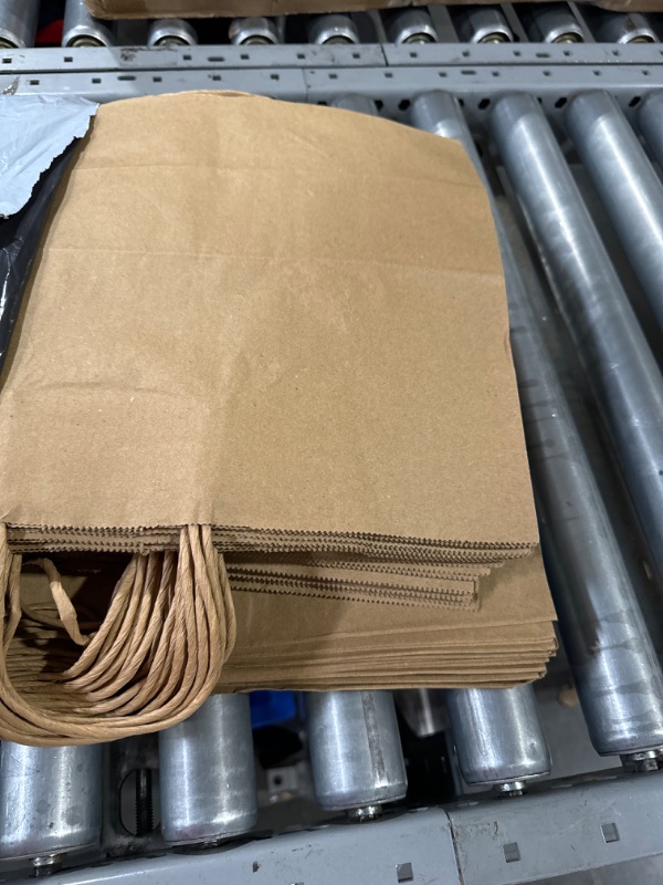 Photo 2 of 16x6x12 inch Brown Paper Bags with Handles, 25Pcs Craft Gift Bags, Plain Large Shopping Bags, Kraft Bags for Small Business, Retail Bags, Birthdays Party Goodie & Favor Bags, Bulk Takeouts Bag 50 pcs