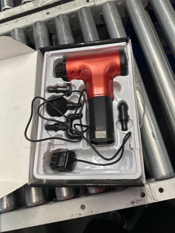 Photo 1 of **NON-REFUNDABLE, PARTS ONLY** Deep Tissue Percussion Red Massager - Perfect for Muscle Recovery - Targeted Back Massager - Comes with 4 Different Attachment - Powerful Motor and Lasting Battery