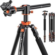 Photo 1 of K&F Concept 74 inch Camera Tripod,Professional Center Axis Horizontal Tripods with Detachable Monopod,360 Degree Ball Head,Quick Release Plate Compatible with DSLR Cameras T254A6+BH-28L(SA254T3)
