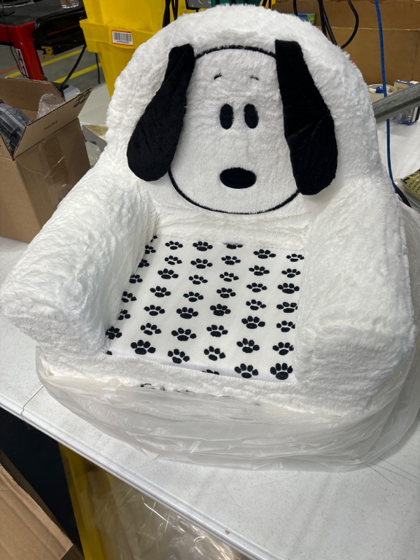 Photo 1 of Animal Adventure | Peanuts | Snoopy | Soft Plush Children's Character Chair for Relaxing, White Classic